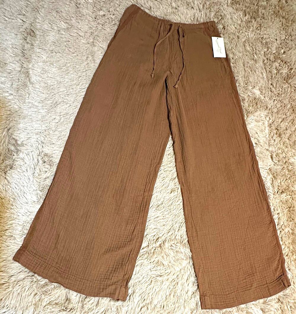 Universal Thread Women’s XS Brown Wide-Leg Pants Elastic Waist Drawstring 29"